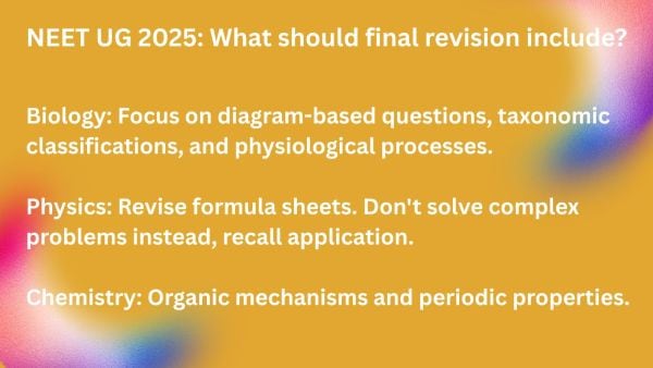 NEET UG 2025: Last days topper tips that can make difference in medical exam