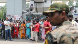 West Bengal teacher protest, SSC recruitment scam Bengal, sacked teachers protest Salt Lake, Bikash Bhawan teacher protest, Bengal police lathi charge teachers,