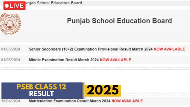 PSEB Punjab Board 12th Result 2025, Pseb.ac.in LIVE Updates: When is PSEB announcing result today?