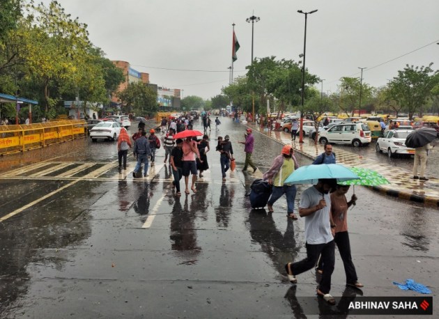 delhi rain, waterlogging, indian express