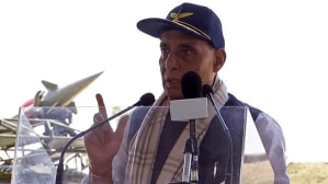 Defence Minister Rajnath Singh addresses Air Warriors in Bhuj (ANI screengrab)