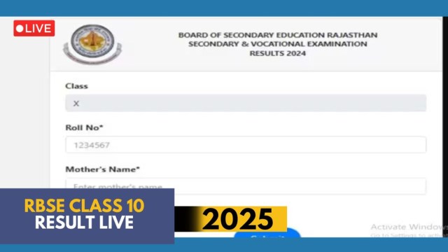 RBSE Rajasthan Board Class 10th Result 2025: The official website rajeduboard.rajasthan.gov.in will make the result link available