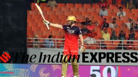RCB batsman Phil Salt playing a shot against PBKS during IPL 2025 Qualifier; one match played at New PCA Stadium in Mullanpur on Thursday. (Express Photo by Kamleshwar Singh)