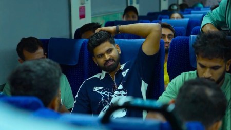 Shreyas Iyer along with his Punjab Kings teammates on the train from Dharamsala. (Screenshot via IPL X)