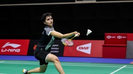 Unnati Hooda got a lesson in how not adjusting to court drift conditions can undo your chances in her first round loss to World No 2 Wang Zhi Yi at the Singapore Open Super 750. (BWF/Badminton Photo)