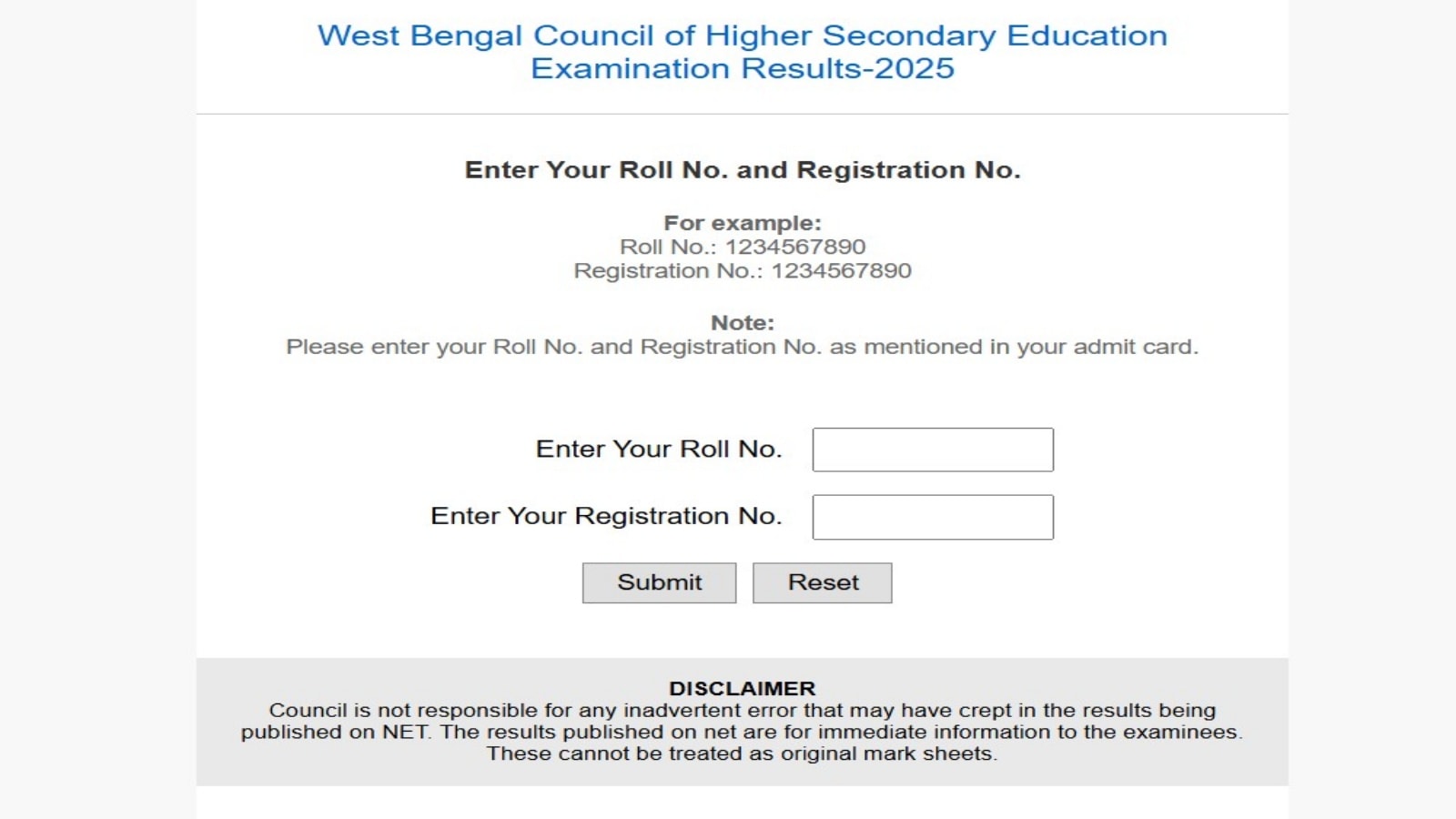 WBCHSE West Bengal HS 12th Result 2025 (Direct Link): Websites to check result — wbresults.nic.in, education.indianexpress.com