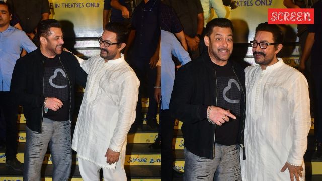 سلمان خان ، SRK يحضر عرضًا خاصًا لـ Aamir Khan's Sitaare Zameen Par