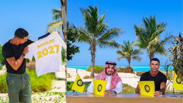 مدد كريستيانو رونالدو عقده مع الناصر حتى عام 2027. (الناصر FC/X)