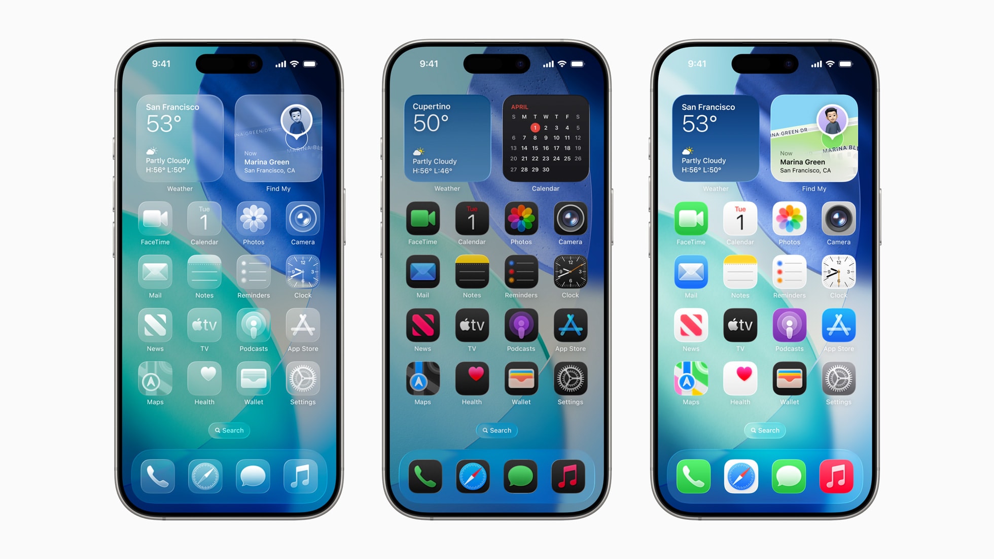 The new design extends to the Home Screen and Lock Screen, making them more personal and expressive than ever. Liquid Glass also brings new customization options to app icons and widgets, including a stunning clear look. (Image Source: Apple)