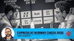 Arjun Erigaisi in action against Fabiano Caruana in Norway Chess. (Michal Walusza/Norway Chess)