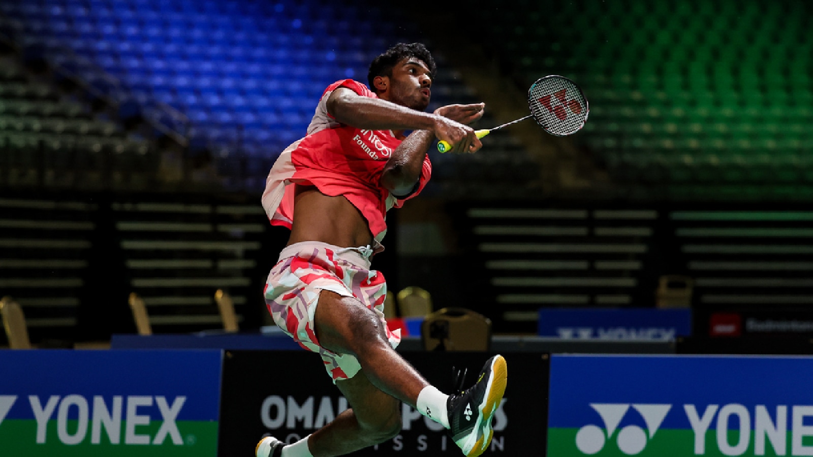 Ayush Shetty in action in the semi-final of the US Open 2025 badminton tournament in Iowa. (PHOTO: BWF/Badminton Photo)
