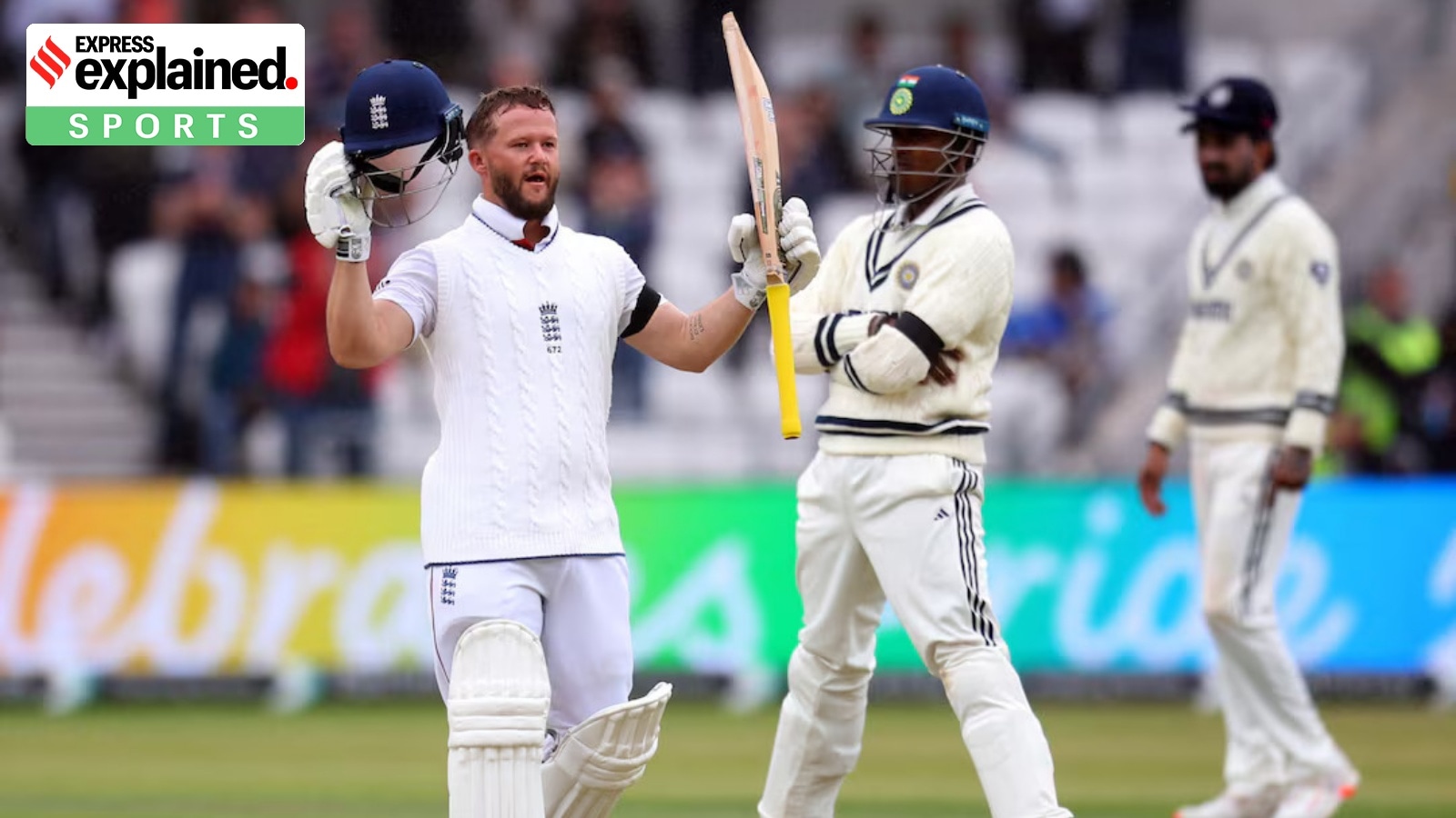England's Ben Duckett celebrates his century at Headingley Cricket Ground, Leeds, Britain last week. (Photo: Reuters)