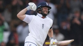 Ben Duckett in action for England during the second innings of first Anderson-Tendulkar Test. (AP)