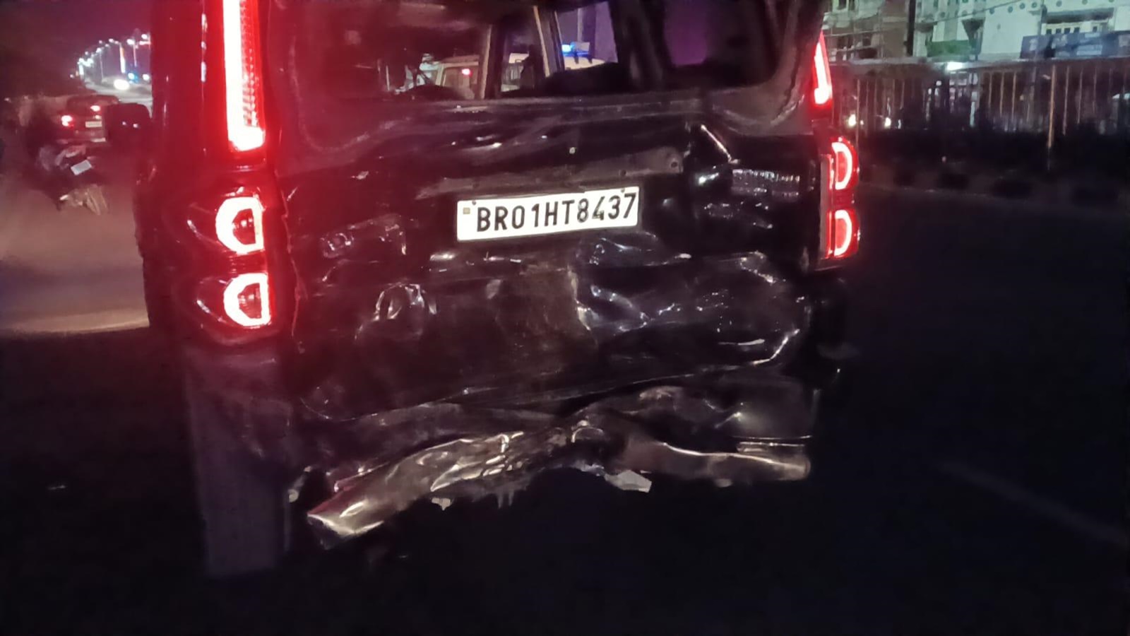 One of the cars involved in the accident