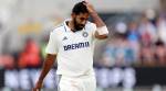 India's Jasprit Bumrah reacts during day three of the first cricket test match between England and India at Headingley in Leeds, England, Sunday, June 22, 2025. (AP Photo/Scott Heppell)