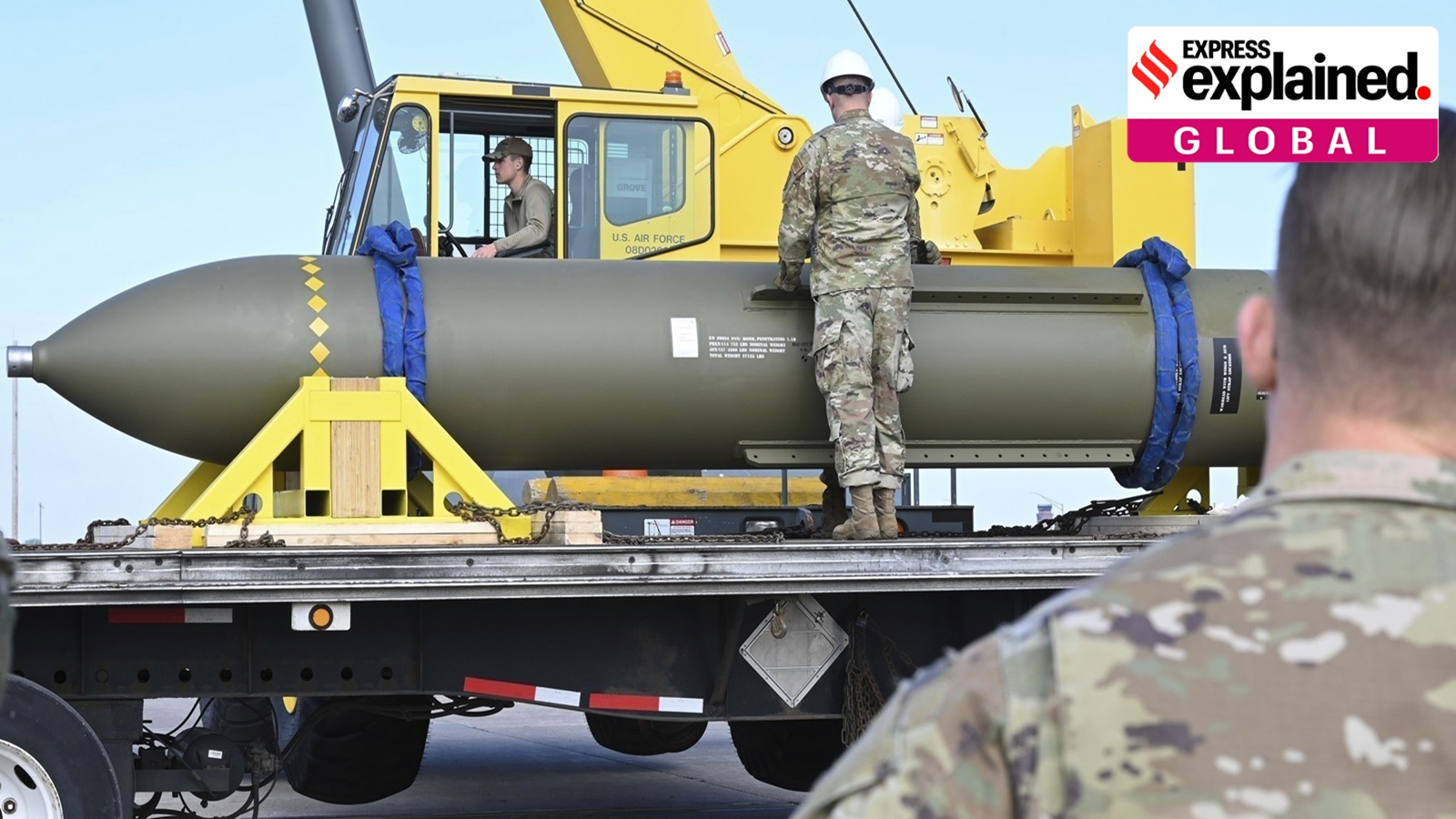 The GBU-57, or the Massive Ordnance Penetrator bomb, at Whiteman Air Base in Missouri