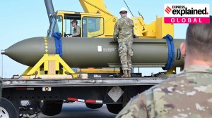 The GBU-57, or the Massive Ordnance Penetrator bomb, at Whiteman Air Base in Missouri