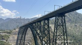 Professor Madhavi G Latha urged people to respect her privacy, highlighting thousands others who contributed to the Chenab Bridge project (Image source: @otvkhabar/X)