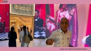 The travel influencer took her parents to a Gucci store and shared their reactions upon learning the cost of a luxury bag (Image source: @theuntoldtrails/Instagram)
