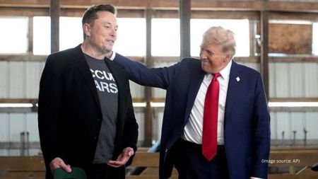 Tesla and SpaceX CEO Elon Musk, left, and US President Donald Trump.