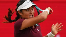 Britain's Emma Raducanu in action. (AP)