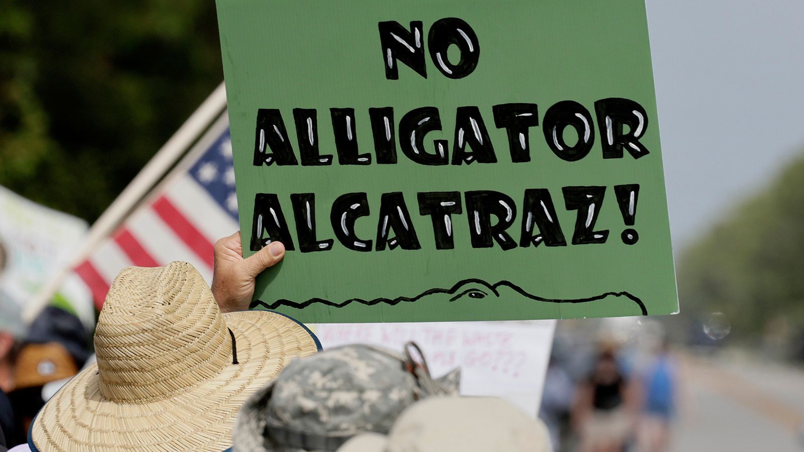 Protesters line highway in Florida Everglades to oppose ‘Alligator Alcatraz’