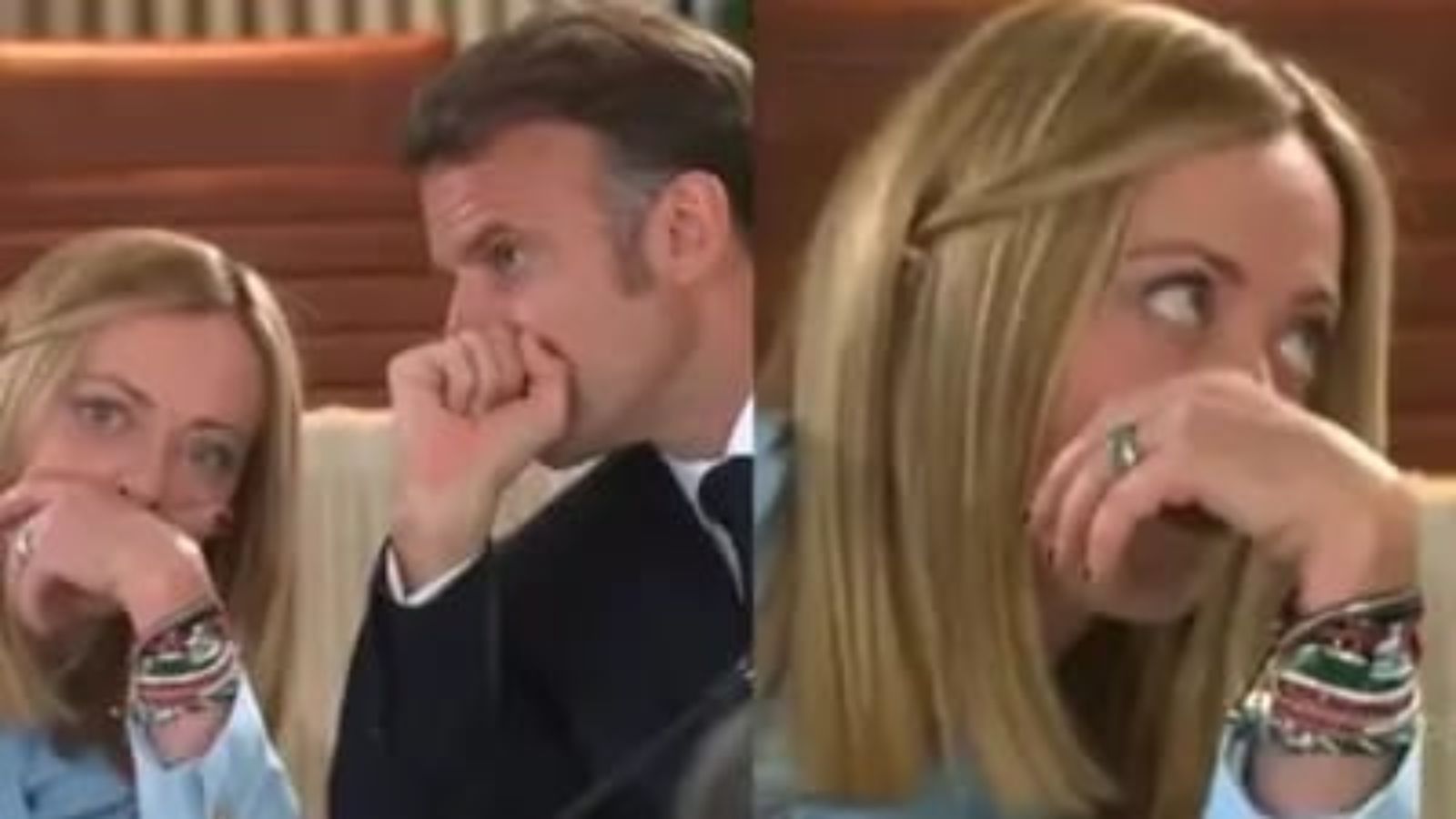 Watch: Italian PM Meloni’s eye-roll at French President Macron during ...