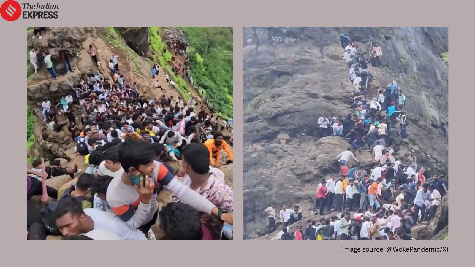 Harihar Fort overcrowded as trekkers flood vertical steps; netizens say ‘stampede waiting to happen’. WATCH