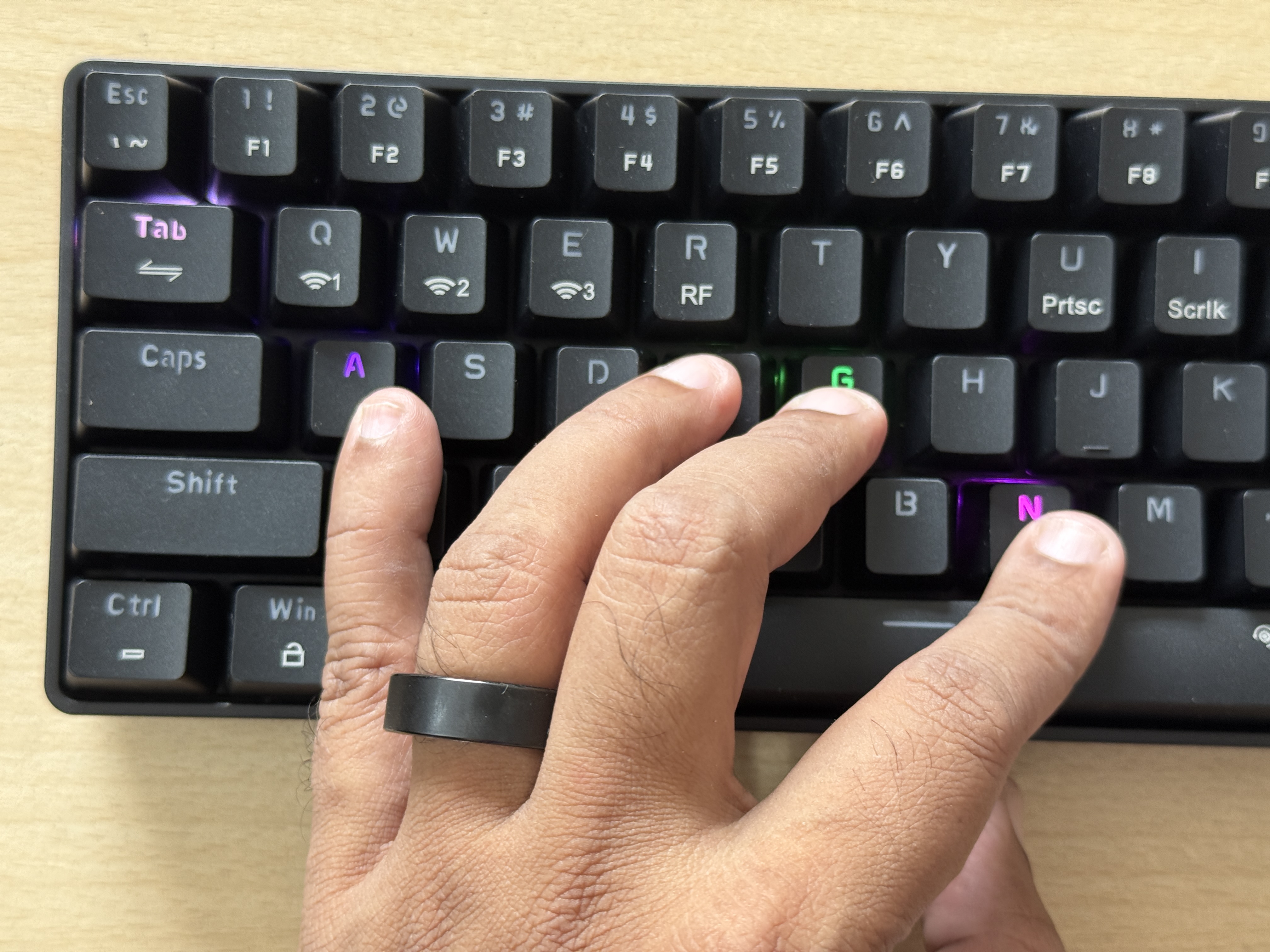 They come with RGB backlighting, which you can turn off if you wish (we left it on). 