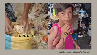 A dish called pagpag is made from picking food out from the trash. (Image source: @arabzclipz/Instagram)