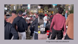 A group of Indian men was dancing on the streets of Toronto. (Image source: @LavanyaBallal/X)