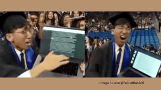 A student from UCLA showed moments before his graduation that he used ChatGPT for his final project. (Image source: @FearedBuck/X)
