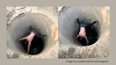 A man named Shiva scales well only using his limbs. (Image source: @shivazfitzone/Instagram)