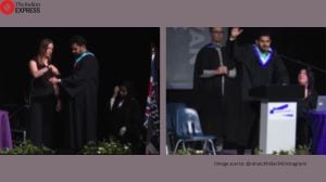 The unexpected chant, an ode to Lord Shiva, took everyone by surprise, especially the faculty on stage