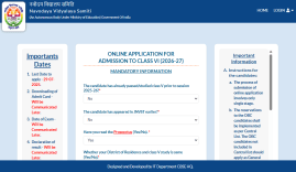 JNVST Class 6 Admission Registration 2025 begins at navodaya.gov.in