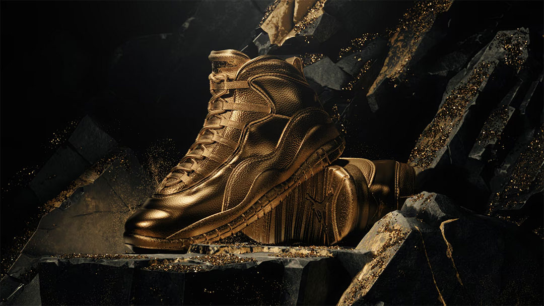 Solid Gold Air Jordan 10