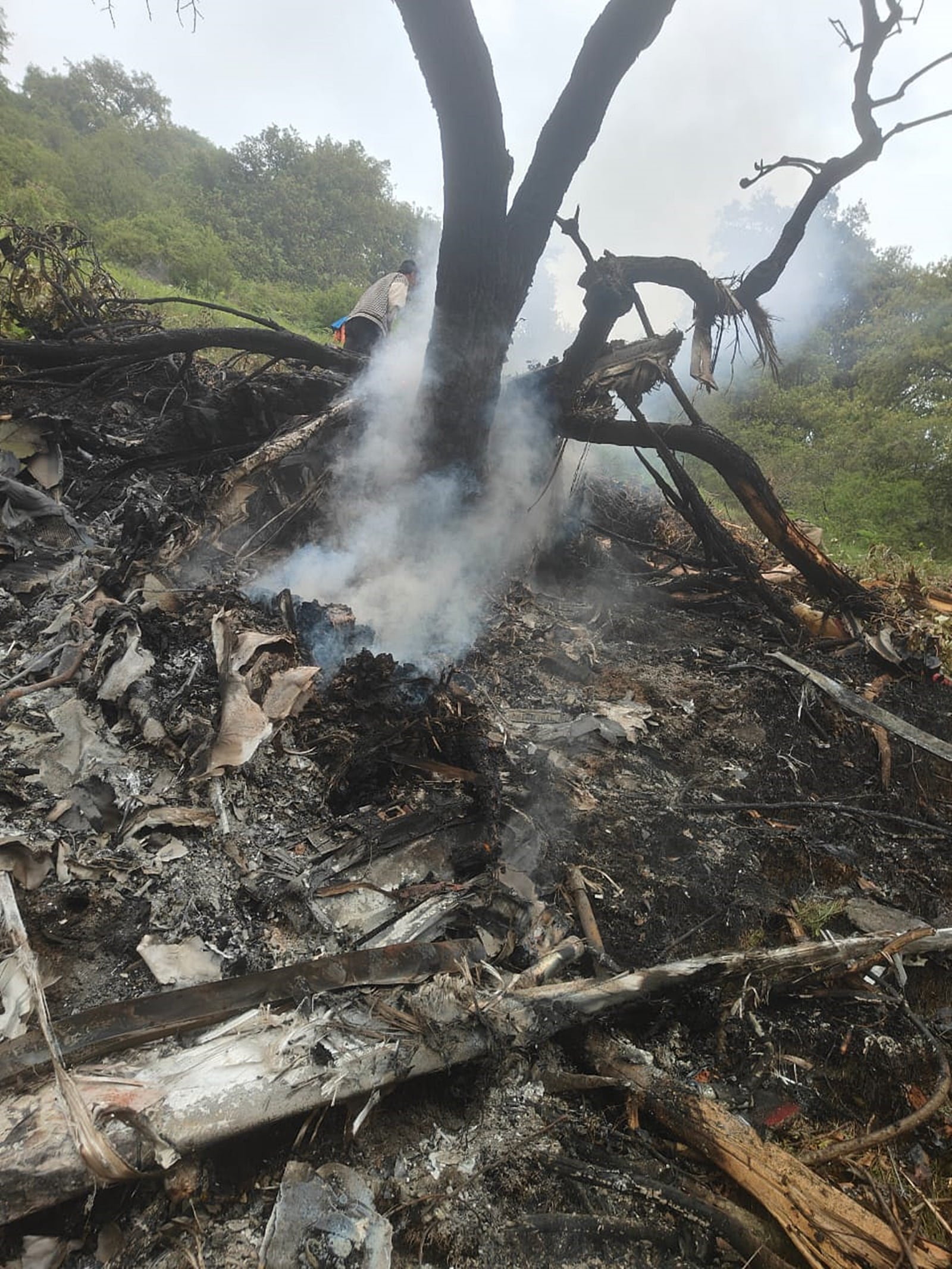 Kedarnath Helicopter Crash: Debris of the helicopter that crashed near Gaurikund on Sunday morning