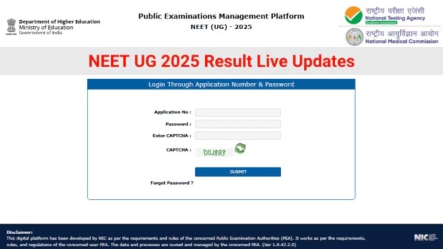 NEET Result 2025 LIVE: When is NTA releasing result at neet.nta.nic.in