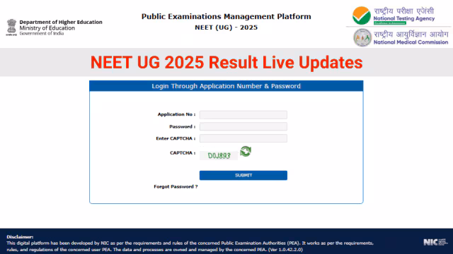 NEET UG 2025 result date and time updates