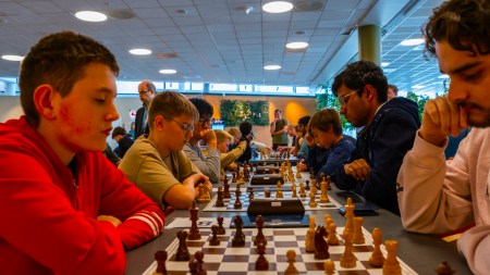 A scene from the recent Norway Chess Open tournament at the IMI Forum in Stavanger which saw many Indian kids in action. (PHOTO: Norway Chess/Roza Czarnota)