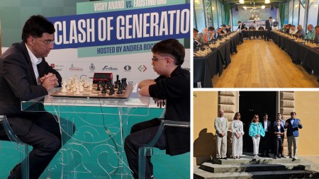 Clash of Generation exhibition match between Viswanathan Anand and Faustino Oro. (Special Arrangement/Niklesh Jain)