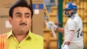 L-R: DIlip Joshi playing Jathalal character Taarak Mehta Ka Ooltah Chashmah and Prithvi Shaw. (Instagram)