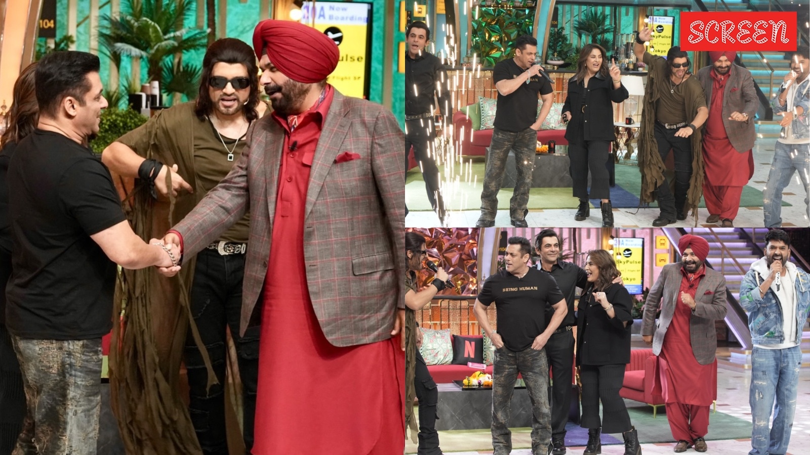 يشارك Navjot Singh Sidhu صور BTS مع سلمان خان من معرض كابيل الهندي العظيم