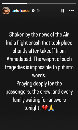 Janhvi Kapoor's Instagram Story