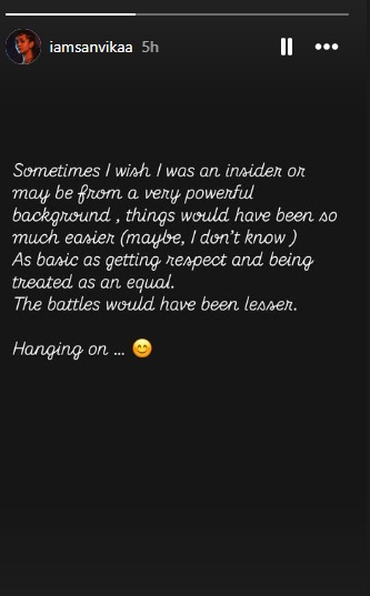 Sanvikaa's Instagram Story