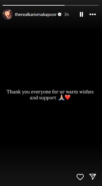 Karisma Kapoor's Instagram Story