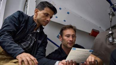 Shubhanshu Shukla, Slawosz Uznanski during training. (Photo Credit: Axiom Space)