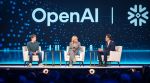 (From left to right) OpenAI CEO Sam Altman; moderator Sarah Guo, founder and managing partner, Conviction; Sridhar Ramaswamy, CEO, Snowflake. (Express Image/Snowflake)