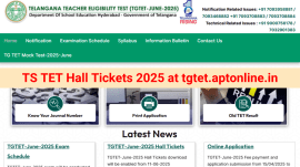 TS TET Hall Tickets 2025 at tgtet.aptonline.in