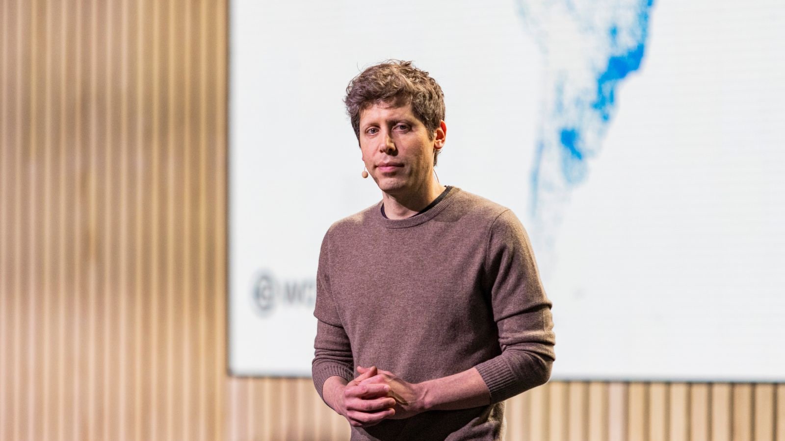 Sam Altman, OpenAI’s chief executive and co-founder of World, during the startup’s launch in San Francisco, April 30, 2025.